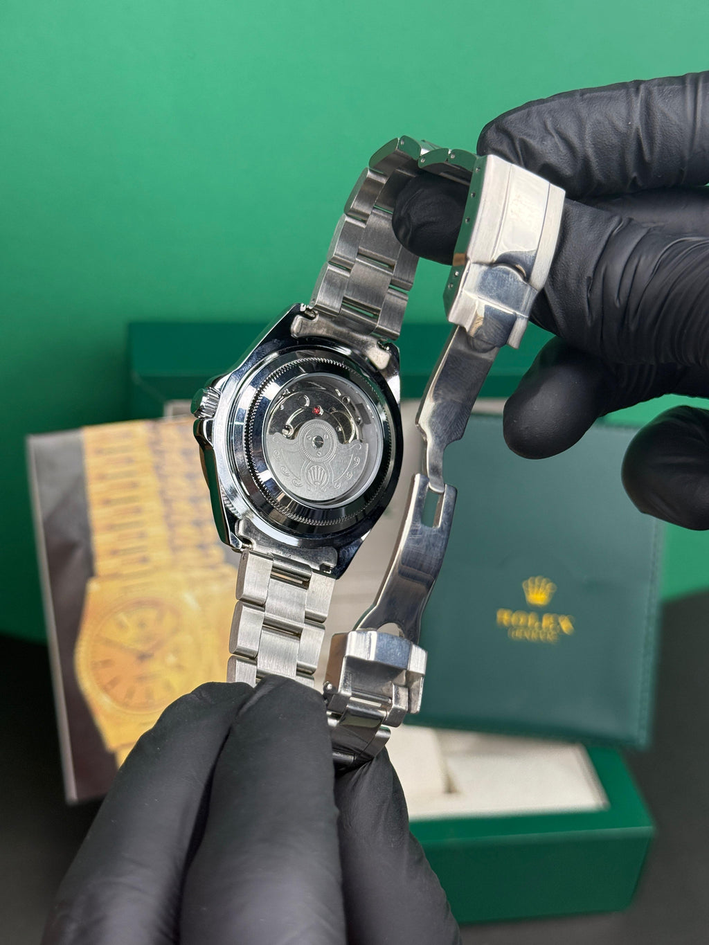 ROLEX GMT SEMI AUTO - SKYBLUE DIAL & SILVER CHAIN