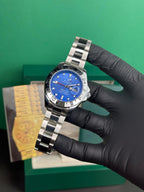 ROLEX GMT SEMI AUTO| DARK BLUE DIAL & SILVER CHAIN