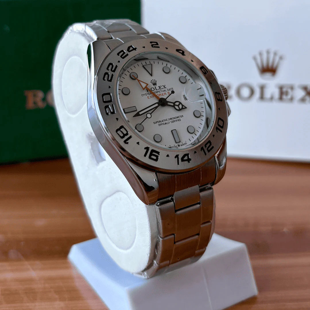 XEON ROLEX Explorer II | Oyster Chain | Stainless Steel | White Dial