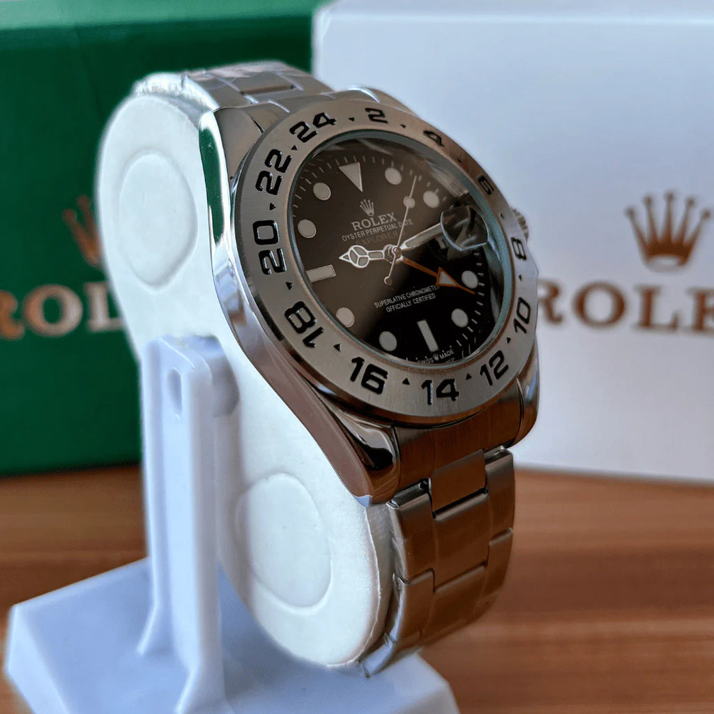 XEON ROLEX Explorer II | Oyster Chain | Stainless Steel | Black Dial