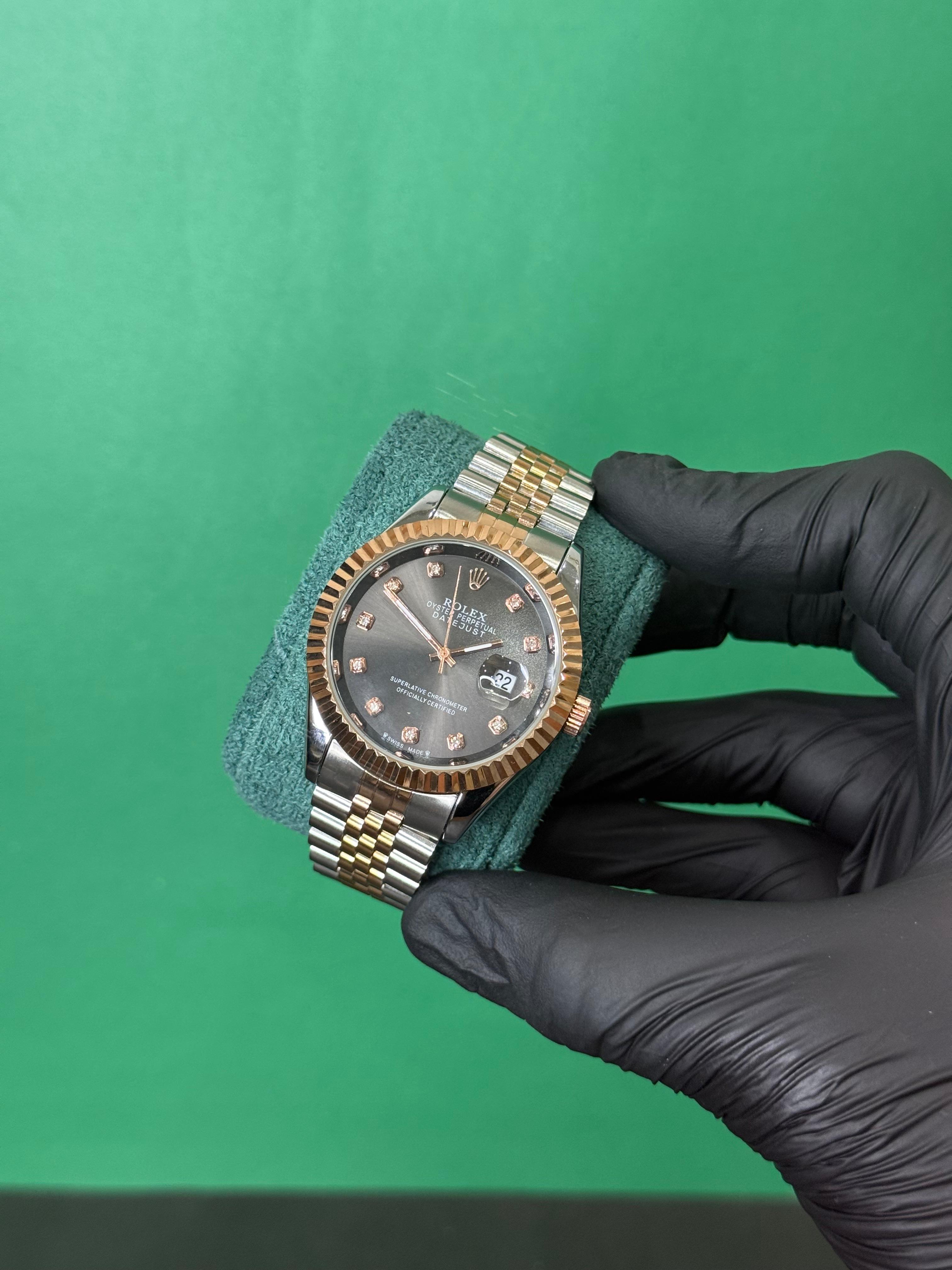 ROLEX -Diamond Dial Luxury Watch – Brown Dial Jubilee Edition
