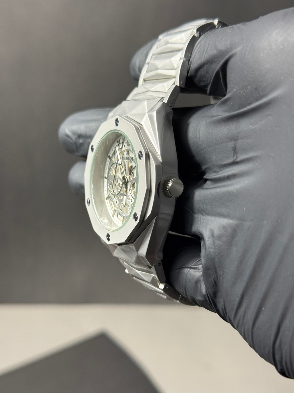 HUBLOT WATCH DIAMOND CUT|WHITE DIAL|