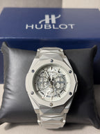 HUBLOT WATCH DIAMOND CUT|WHITE DIAL|